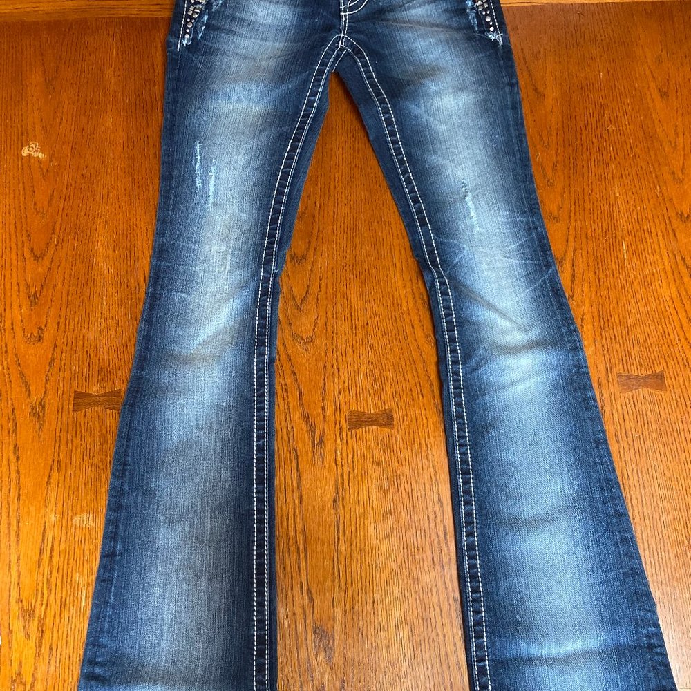 Miss Me Bootcut Jeans with Embellished Pockets